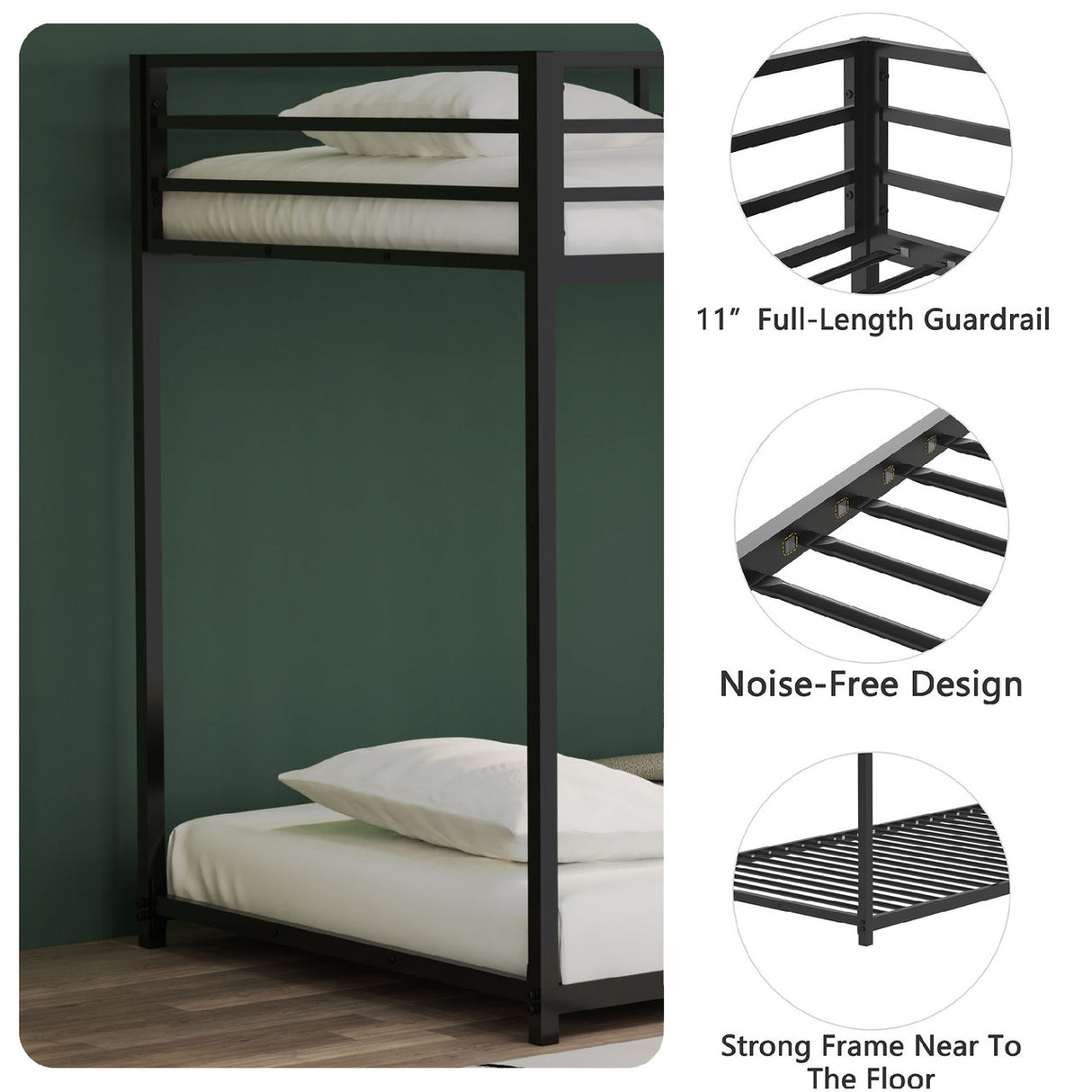 Adam Twin over Twin Metal Bunk