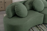 103.9" Modern Living Room Sofa Lamb Velvet Upholstered Couch Furniture for Home or Office, Green