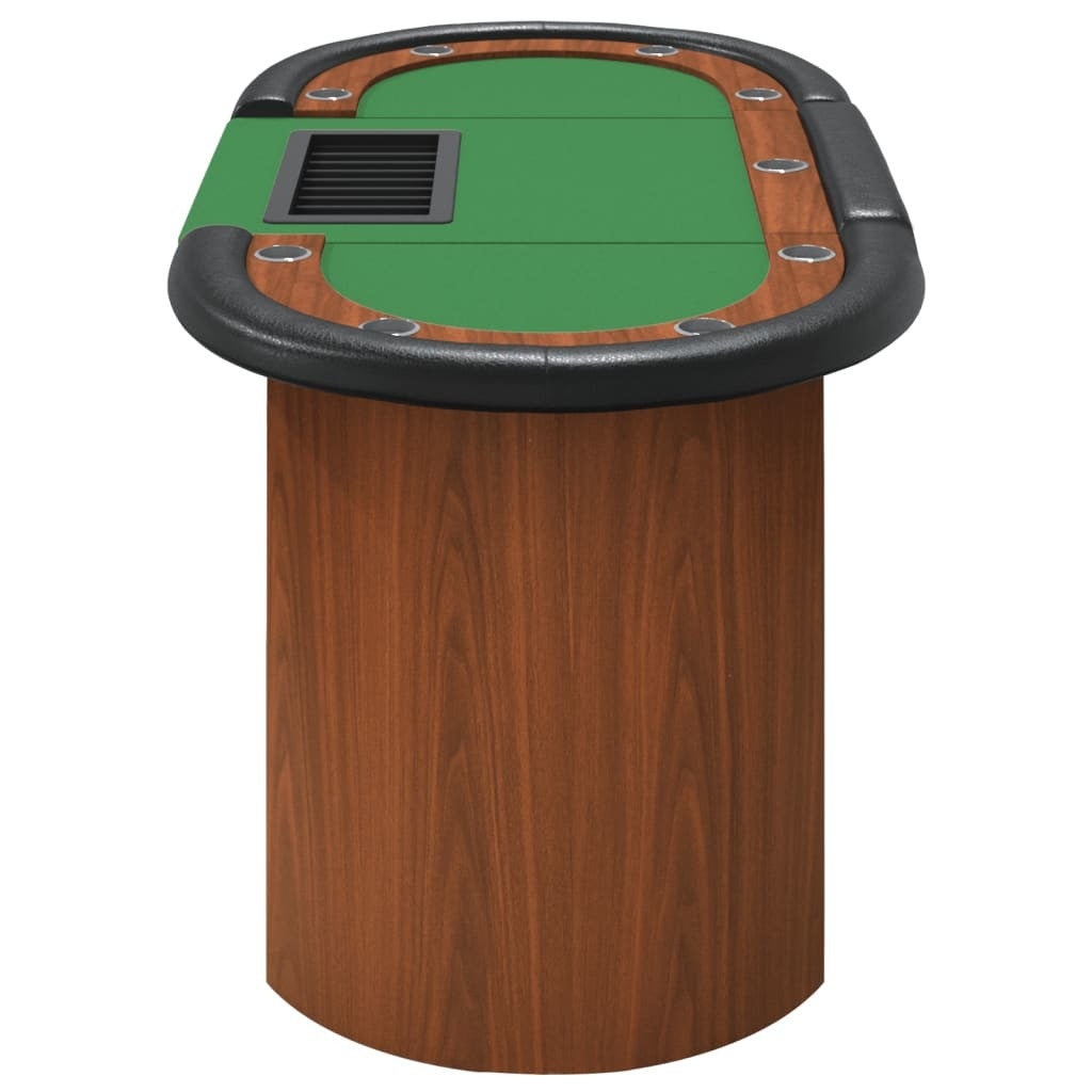 10-Player Poker Table with Chip Tray Green