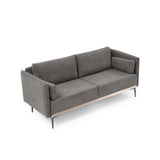 Modern Sofa 3-Seat Couch with Stainless Steel Trim