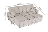 Tufeted Cushion Sofa Bed with 2 Pillows