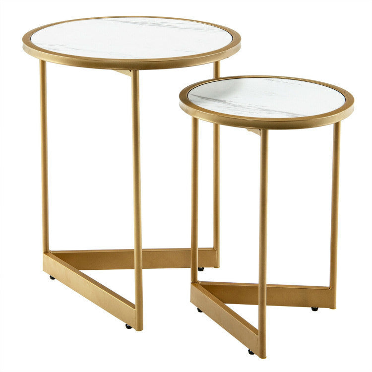 2PCS Modern Classic Yet Simper Nesting End Coffee Tables