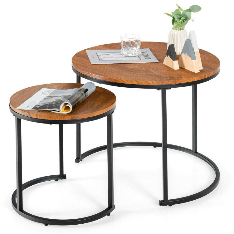 2PCS Modern Classic Yet Simper Nesting End Coffee Tables