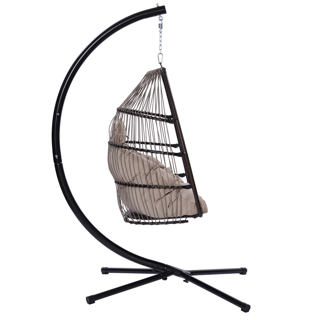 Outdoor Patio Wicker Folding Hanging Chair