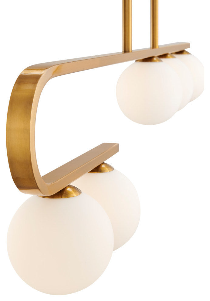 Anecdoche Rectangular, Chandelier, Dimmable, LED Integrated, Gold & White