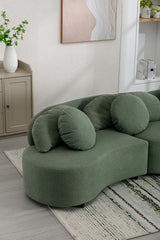 103.9" Modern Living Room Sofa Lamb Velvet Upholstered Couch Furniture for Home or Office, Green