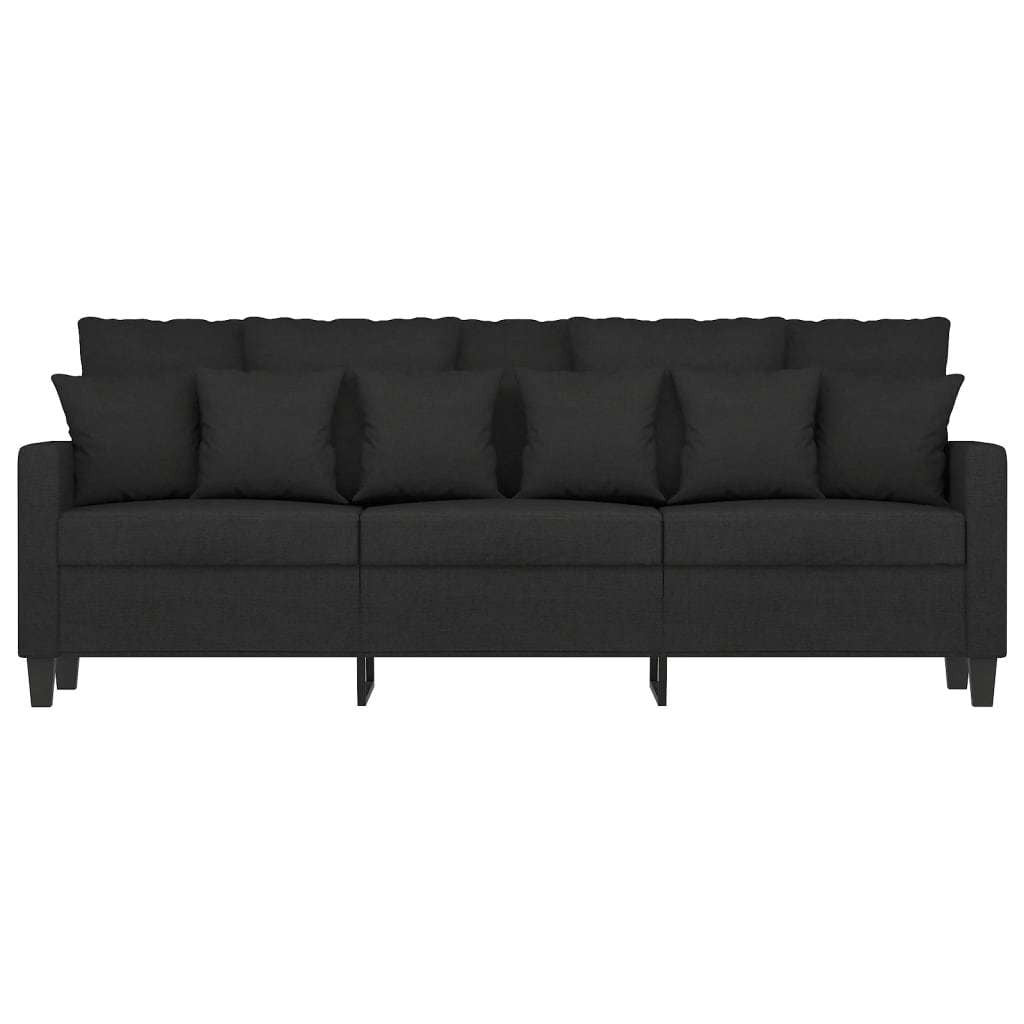 3-Seater Black Sofa