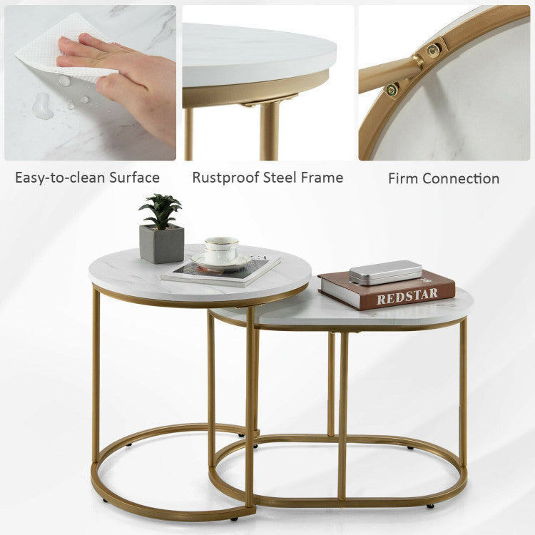 2PCS Modern Classic Yet Simper Nesting End Coffee Tables