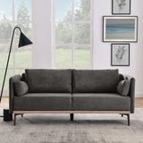 Modern Sofa 3-Seat Couch with Stainless Steel Trim