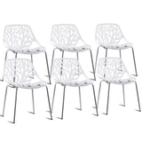 Set of 6 Accent Armless Modern Dining Chairs