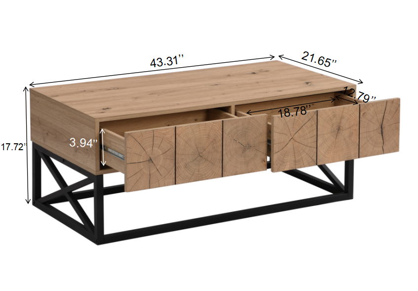 Luxury Coffee Table with Two Drawers