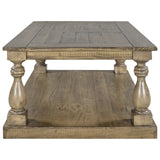 U_STYLE Rustic Floor Shelf Coffee Table with Storage