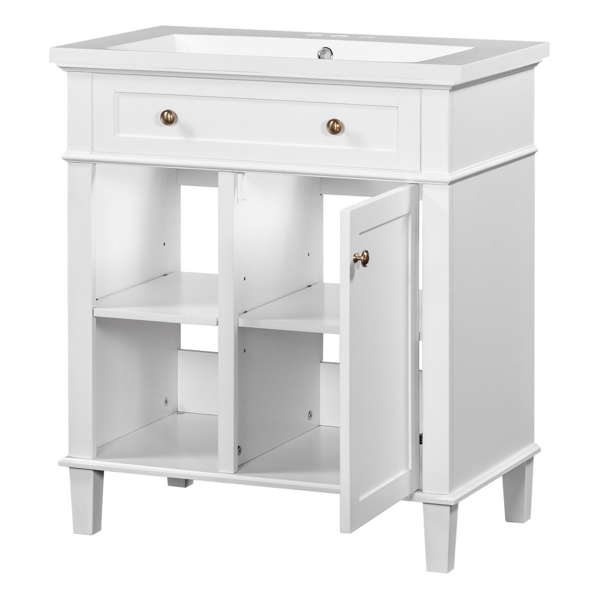 30" Bathroom Vanity with Ceramic Sink Set