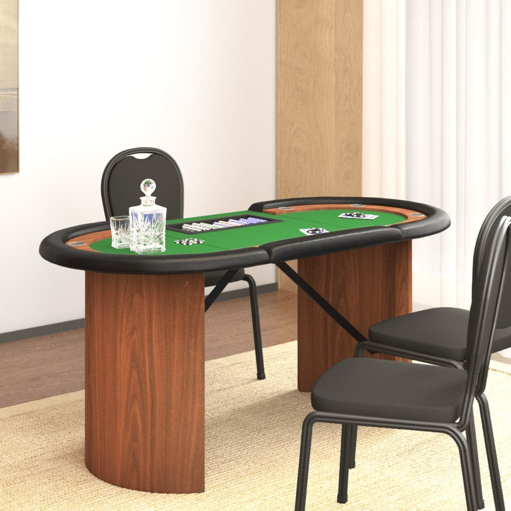 10-Player Poker Table with Chip Tray Green