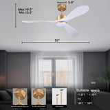 52' Smart Ceiling Fans with Lights Remote