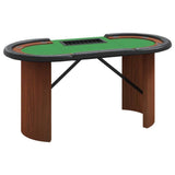 10-Player Poker Table with Chip Tray Green