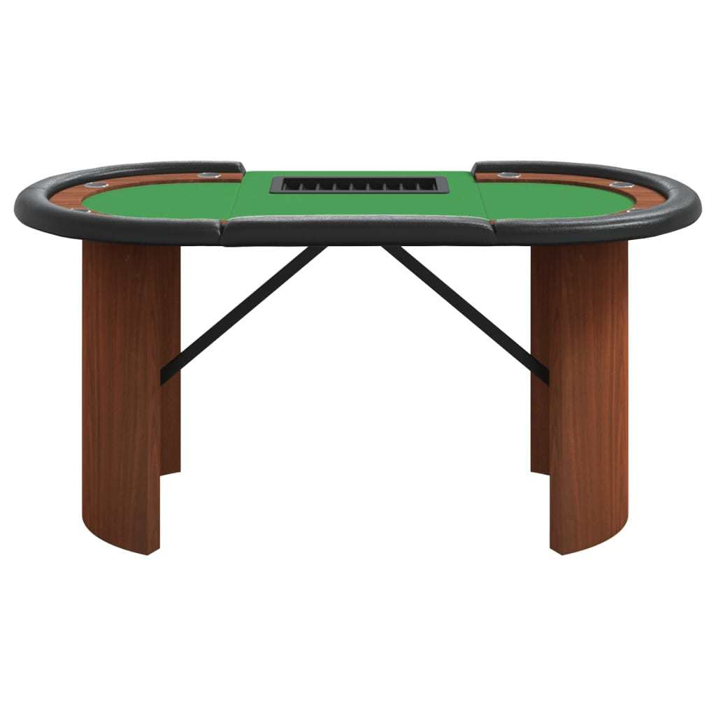 10-Player Poker Table with Chip Tray Green