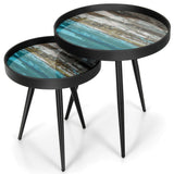 2PCS Modern Classic Yet Simper Nesting End Coffee Tables