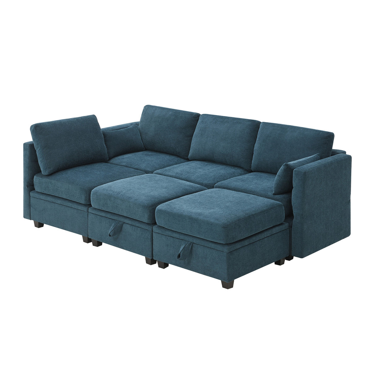 [VIDEO provided] [New] 109*54.7" Chenille Modular Sectional Sofa,U Shaped Couch with Adjustable Armrests and Backrests,6 Seat Reversible Sofa Bed with Storage Seats for Living Room, Apartment,2 Colors