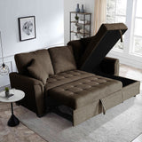 Tufeted Cushion Sofa Bed with 2 Pillows