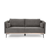 Modern Sofa 3-Seat Couch with Stainless Steel Trim