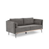 Modern Sofa 3-Seat Couch with Stainless Steel Trim