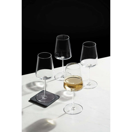 Clear Flared White Wine Glass with Stem, 4 Pack