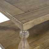 U_STYLE Rustic Floor Shelf Coffee Table with Storage