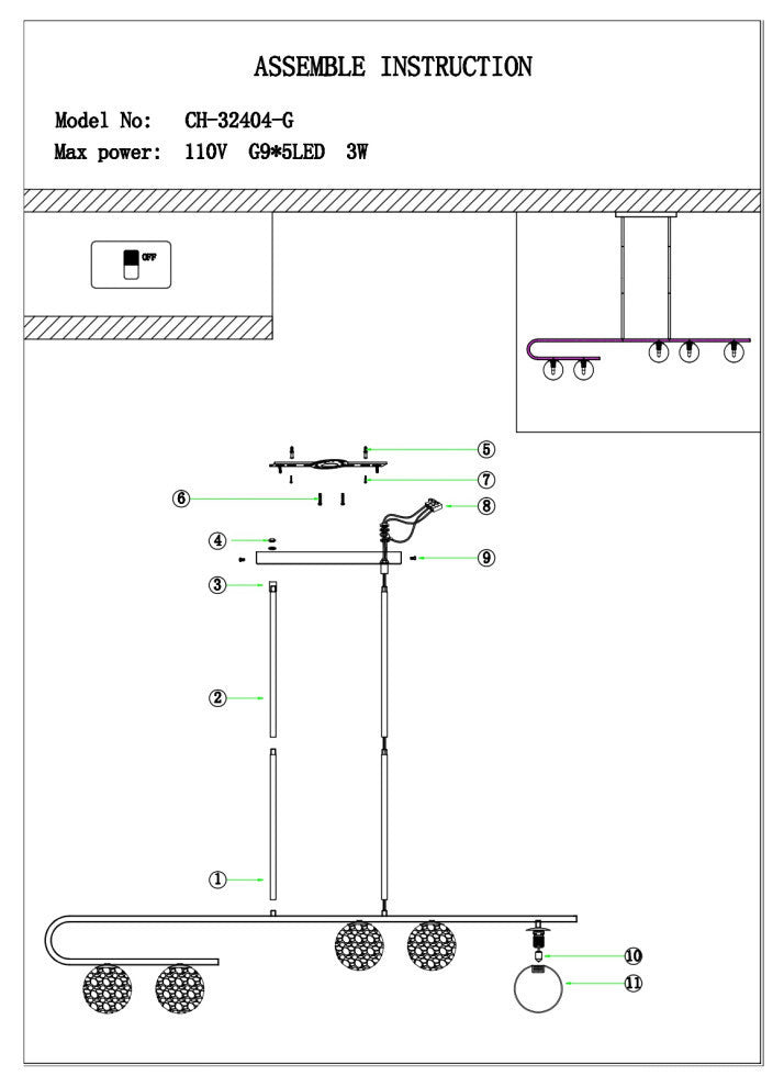 Anecdoche Rectangular, Chandelier, Dimmable, LED Integrated, Gold & White