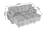 Tufeted Cushion Sofa Bed with 2 Pillows