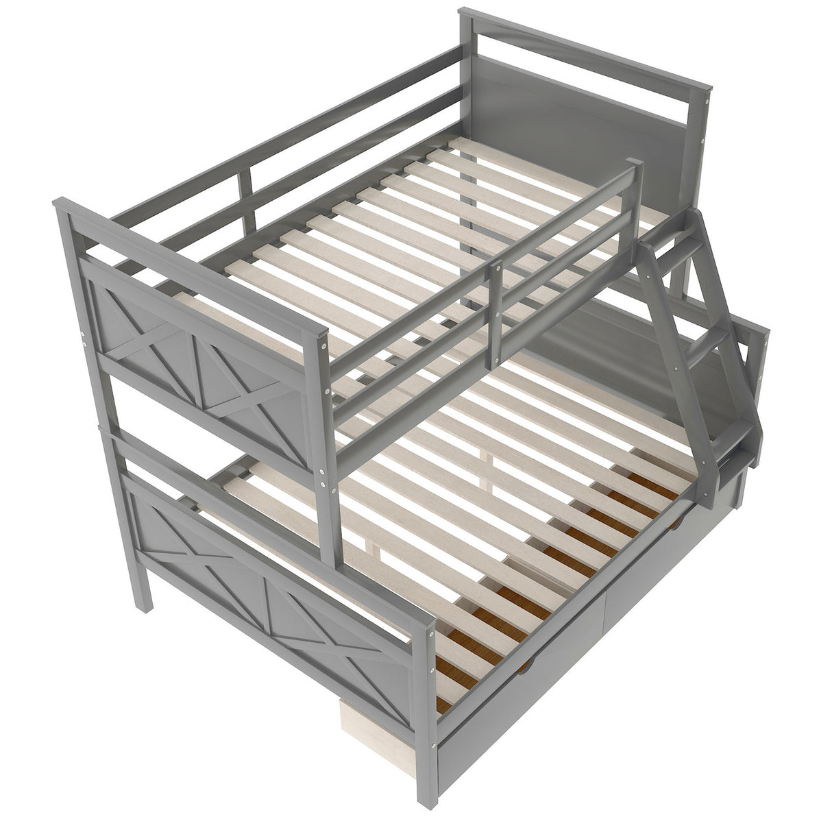 Twin over Full Bunk Bed with Ladder