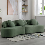 103.9" Modern Living Room Sofa Lamb Velvet Upholstered Couch Furniture for Home or Office, Green