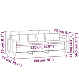 3-Seater Black Sofa