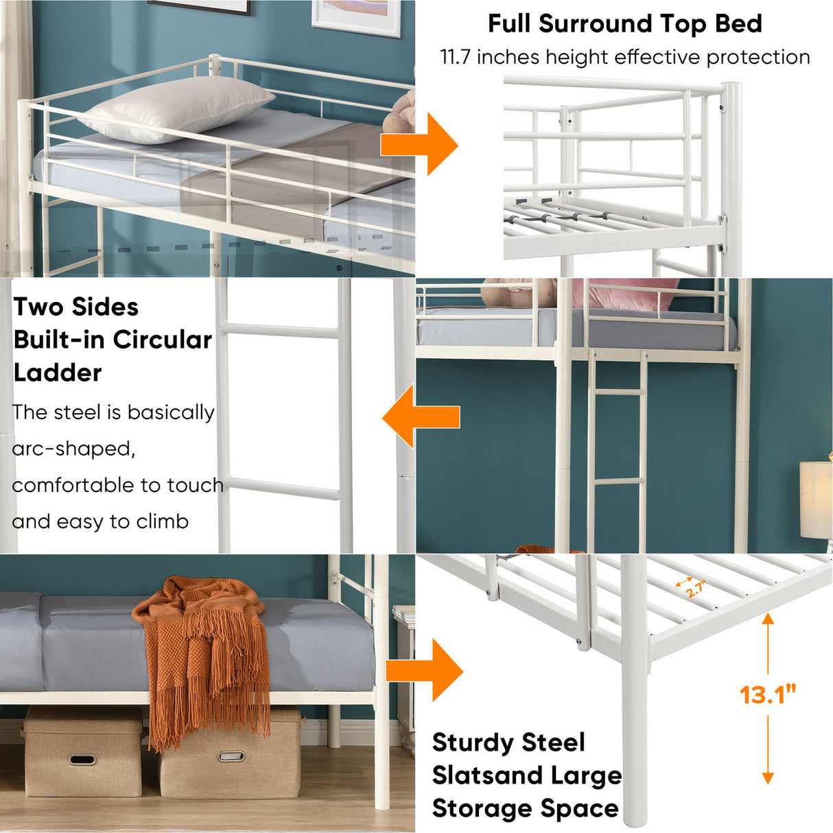 Twin Over Twin Metal Bunk Bed