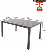 6 Person Outdoor Dining Table;  Gray