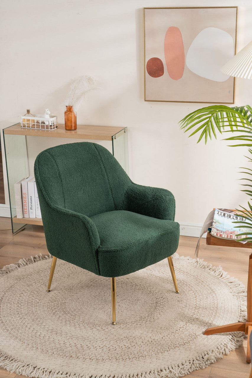 Modern Soft Green Teddy Accent Chair