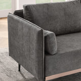 Modern Sofa 3-Seat Couch with Stainless Steel Trim