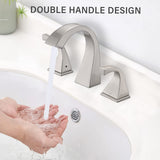 2-Handle Bathroom Sink Faucet with Drain, Brushed Nickel