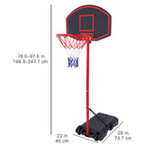 Indoor/Outdoor Portable Basketball Hoop in Black