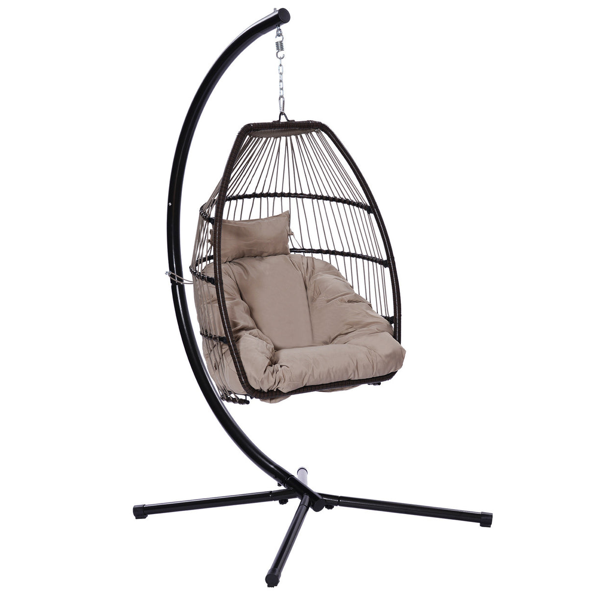 Outdoor Patio Wicker Folding Hanging Chair