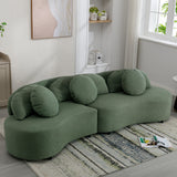 103.9" Modern Living Room Sofa Lamb Velvet Upholstered Couch Furniture for Home or Office, Green