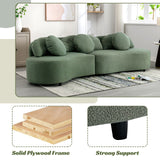 103.9" Modern Living Room Sofa Lamb Velvet Upholstered Couch Furniture for Home or Office, Green