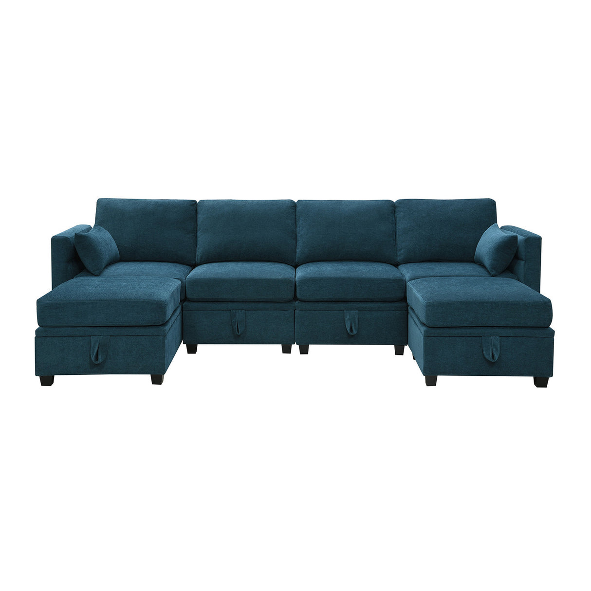 [VIDEO provided] [New] 109*54.7" Chenille Modular Sectional Sofa,U Shaped Couch with Adjustable Armrests and Backrests,6 Seat Reversible Sofa Bed with Storage Seats for Living Room, Apartment,2 Colors