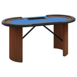 10-Player Poker Table with Chip Tray Blue