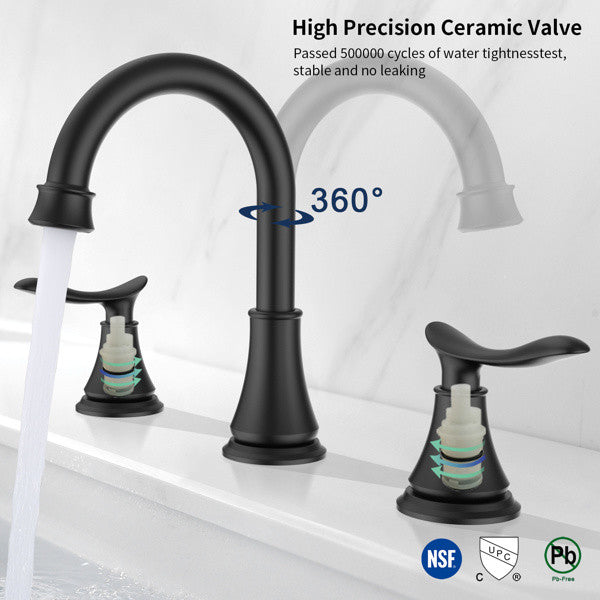 2-Handle Widespread Bathroom Faucet