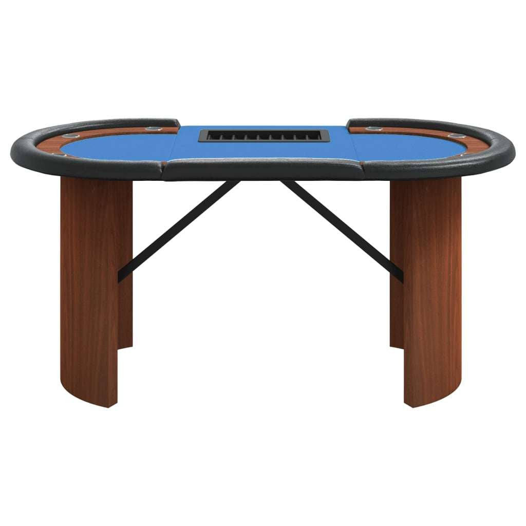 10-Player Poker Table with Chip Tray Blue