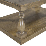 U_STYLE Rustic Floor Shelf Coffee Table with Storage