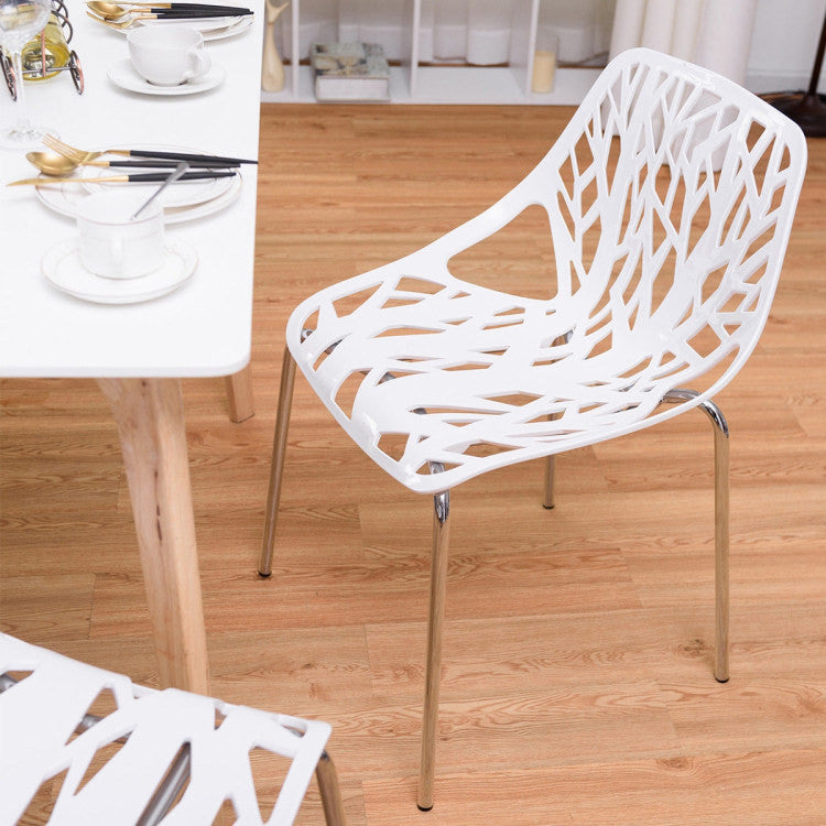 Set of 6 Accent Armless Modern Dining Chairs