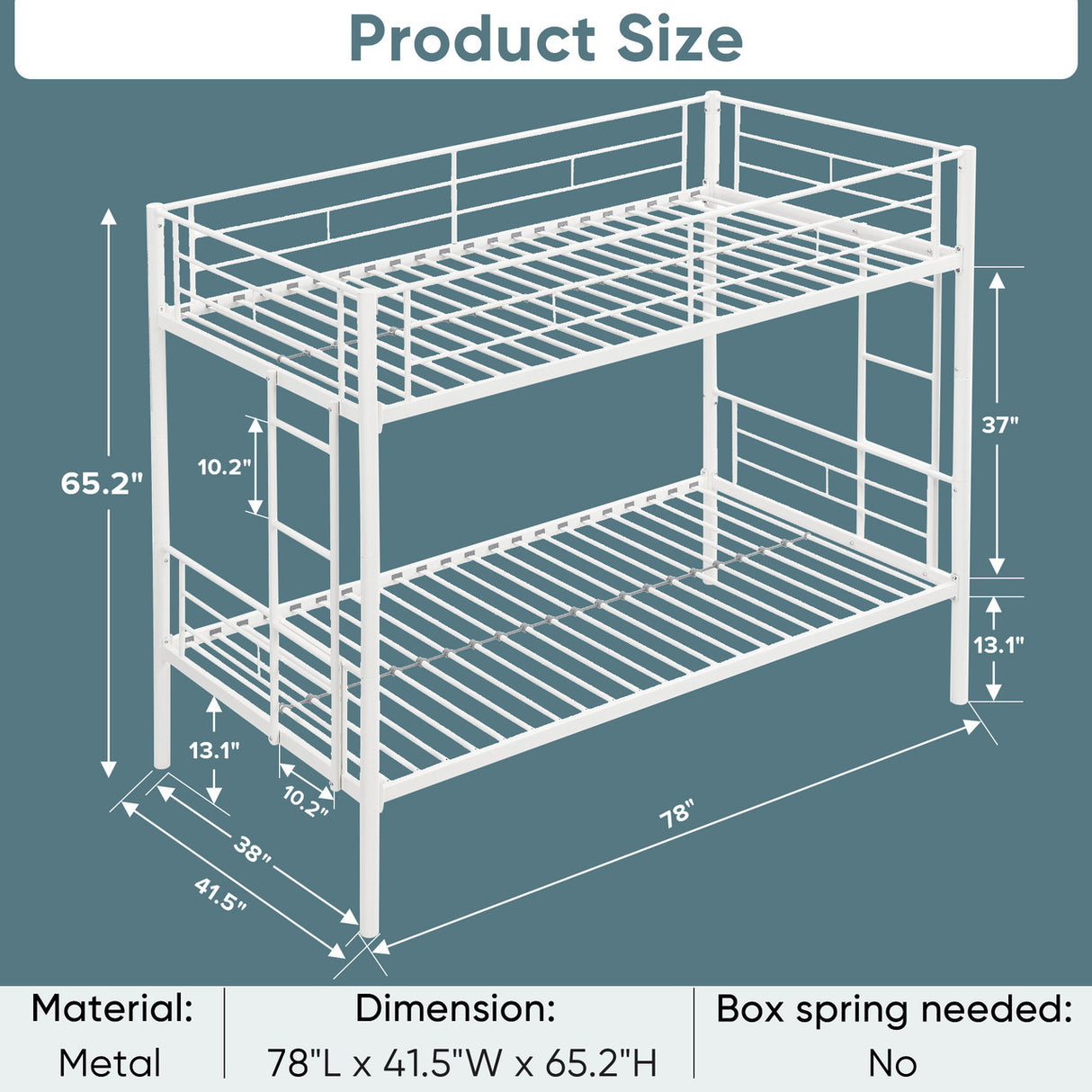 Twin Over Twin Metal Bunk Bed