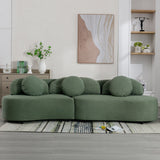 103.9" Modern Living Room Sofa Lamb Velvet Upholstered Couch Furniture for Home or Office, Green